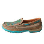 Slip on Driving Moc turquoise woven