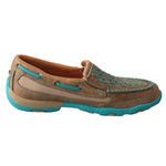 Slip on Driving Moc turquoise woven