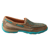Slip on Driving Moc turquoise woven