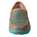 Slip on Driving Moc turquoise woven